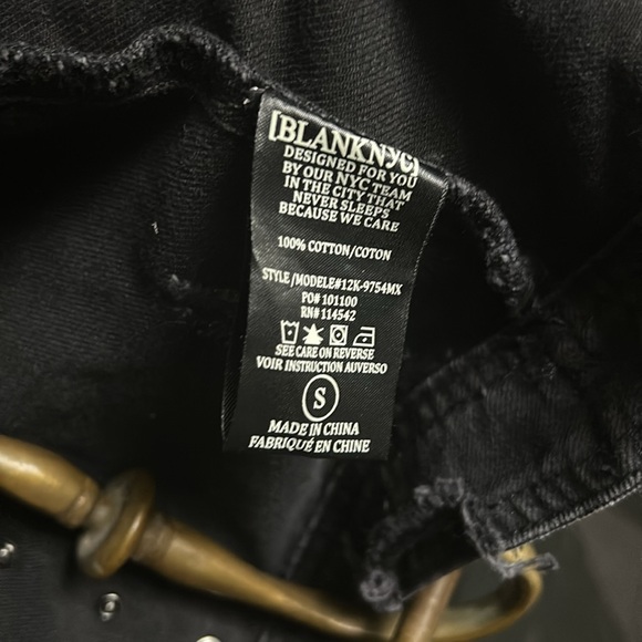 BLANK NYC Black Denim Distressed Studded Jacket - Picture 5 of 8